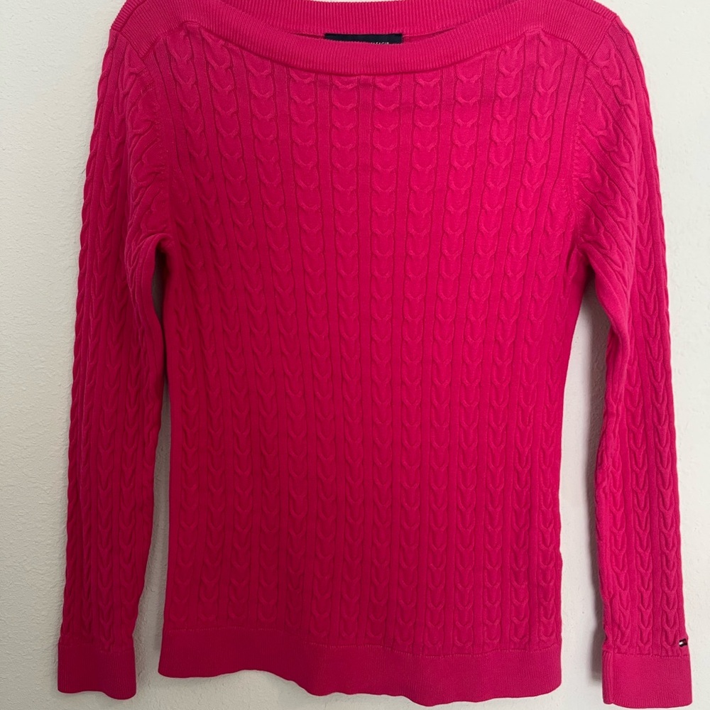 Women's Pink Cable Knit Sweater